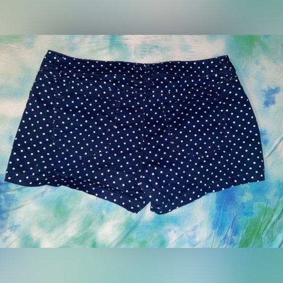 •New• No Boundaries Navy Blue White Polka Dots Shorts •Size 15 - Picture 3 of 4